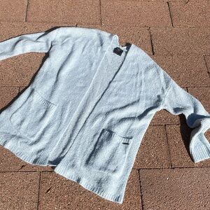 Abercrombie powder blue oversized cardigan soft Chenille feel cozy sweater